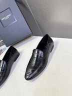YSL 26s Loafer Black Embossed Leather 635587