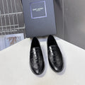 YSL 26s Loafer Black Embossed Leather 635587