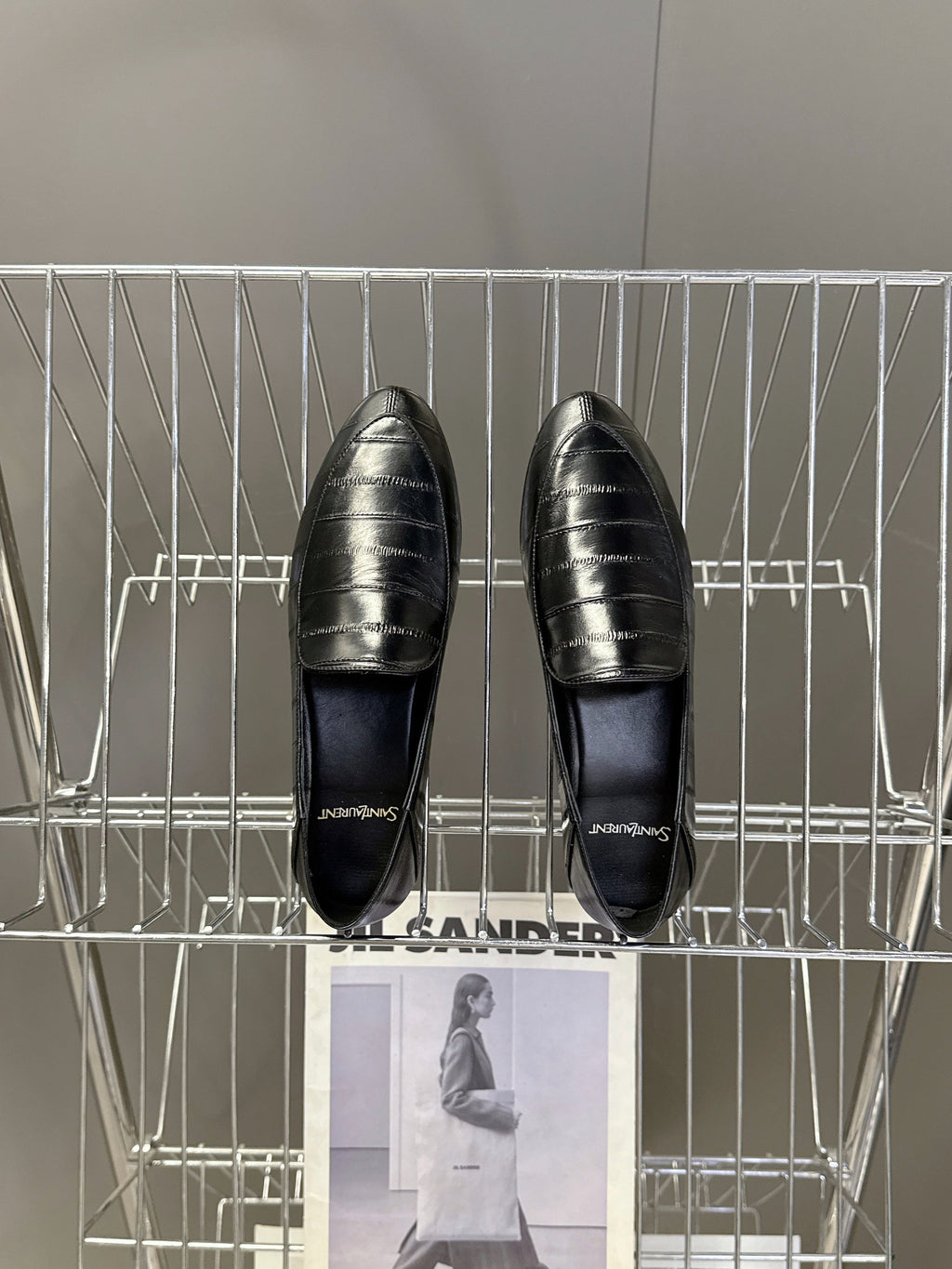 YSL 26s Loafer Black Embossed Leather 635587