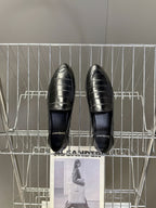 YSL 26s Loafer Black Embossed Leather 635587