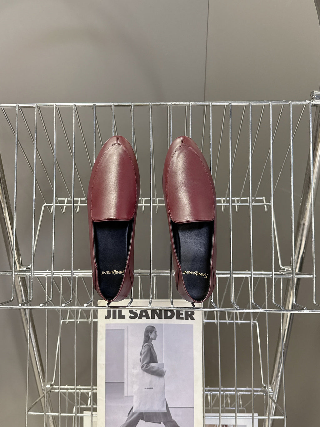 YSL 26s Loafer Burgundy Glossy Leather 635588