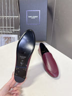 YSL 26s Loafer Burgundy Glossy Leather 635588