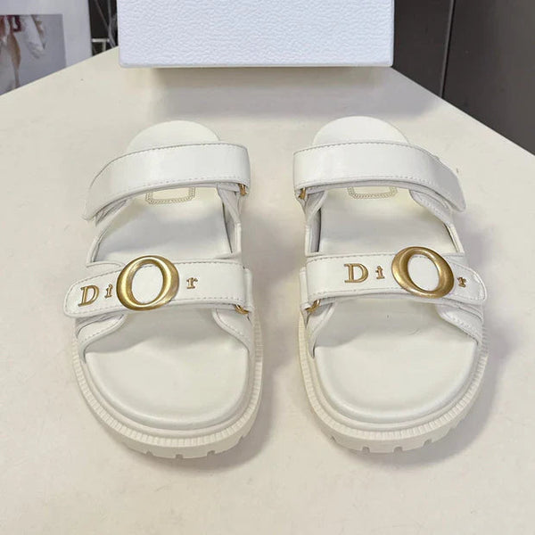 Dior 2026 Velcro Slip-on Sandal White Leather 716902