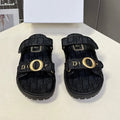 Dior 2026 Velcro Slip-on Sandal Black Fabric Leather 716905