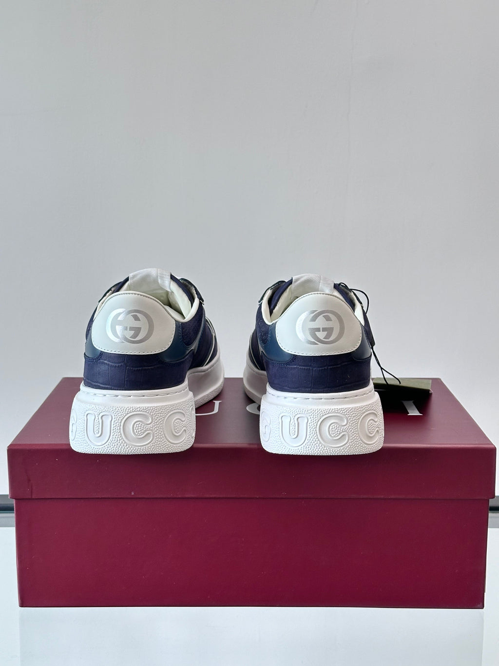 GG Men's Chunky Sneaker Blue Cowhide 535275