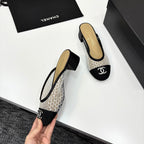 CC 25 Mule Heel Mesh and Tweed 270797