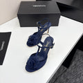 CC 25 Corsage Sandals High Heel Silk and Sheepskin 270791