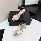 CC 25 Corsage Sandals High Heel Silk and Sheepskin 270791