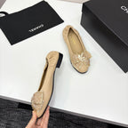 CC 25 Diamond Ballet Flats Beige Sheepskin 331787