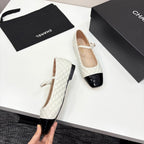 CC 25 Cap-Toe Quilted Mary Janes White Sheepskin 352460