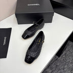 CC 25 Cap-Toe Quilted Mary Janes Black Sheepskin 352462
