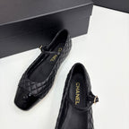 CC 25 Cap-Toe Quilted Mary Janes Black Sheepskin 352462