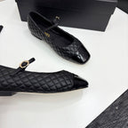 CC 25 Cap-Toe Quilted Mary Janes Black Sheepskin 352462