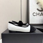 CC 25 Mary Janes In Black White Velvet And Sheepskin 352464