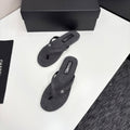 CC Crystal Logo Thong Sandal Grey Fabric And Sheepskin 352482