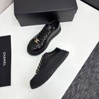 CC25 Lace-up Sneakers Black Cowhide And Patent Leather 352498