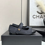 CC25 Mary Janes Black Fabric And Cowhide 352510