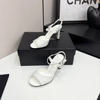 CC 25 Heel Sandals 80mm White Lambskin 368824