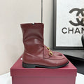 GG Jordaan Horsebit Ankle Boots 2.5 Burgundy Sheepskin 626776
