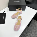 CC 2026 Mary Jane Sandals 45 Light Pink Satin Cowhide 668116