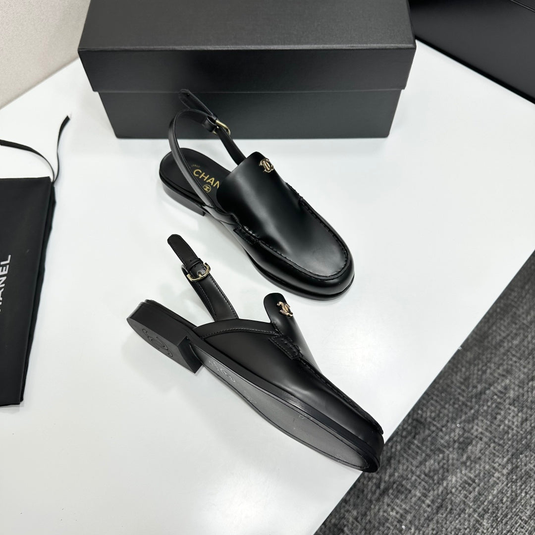 CC SS 2026 Pre Slingbacks Black Calfskin 630504