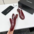 CC SS 2026 Pre Slingbacks Burgundy Calfskin 630506
