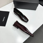 CC 26s Ballet Flats Coffee Glossy Crocodile Embossed Calfskin 743141