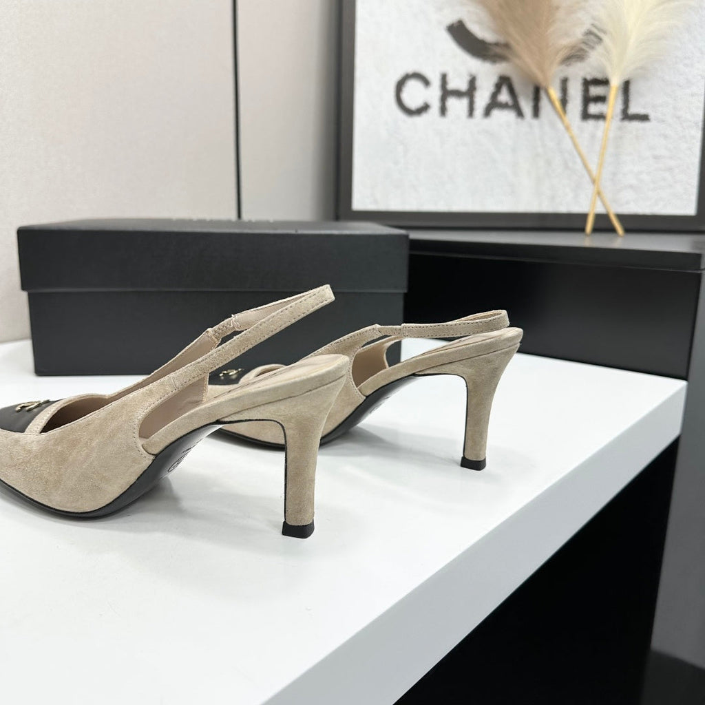 CC Block Slingback Black Khahi Suede 743246