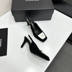 CC Block Slingback Black White Suede 743247