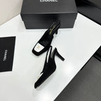 CC Block Slingback Black White Suede 743247