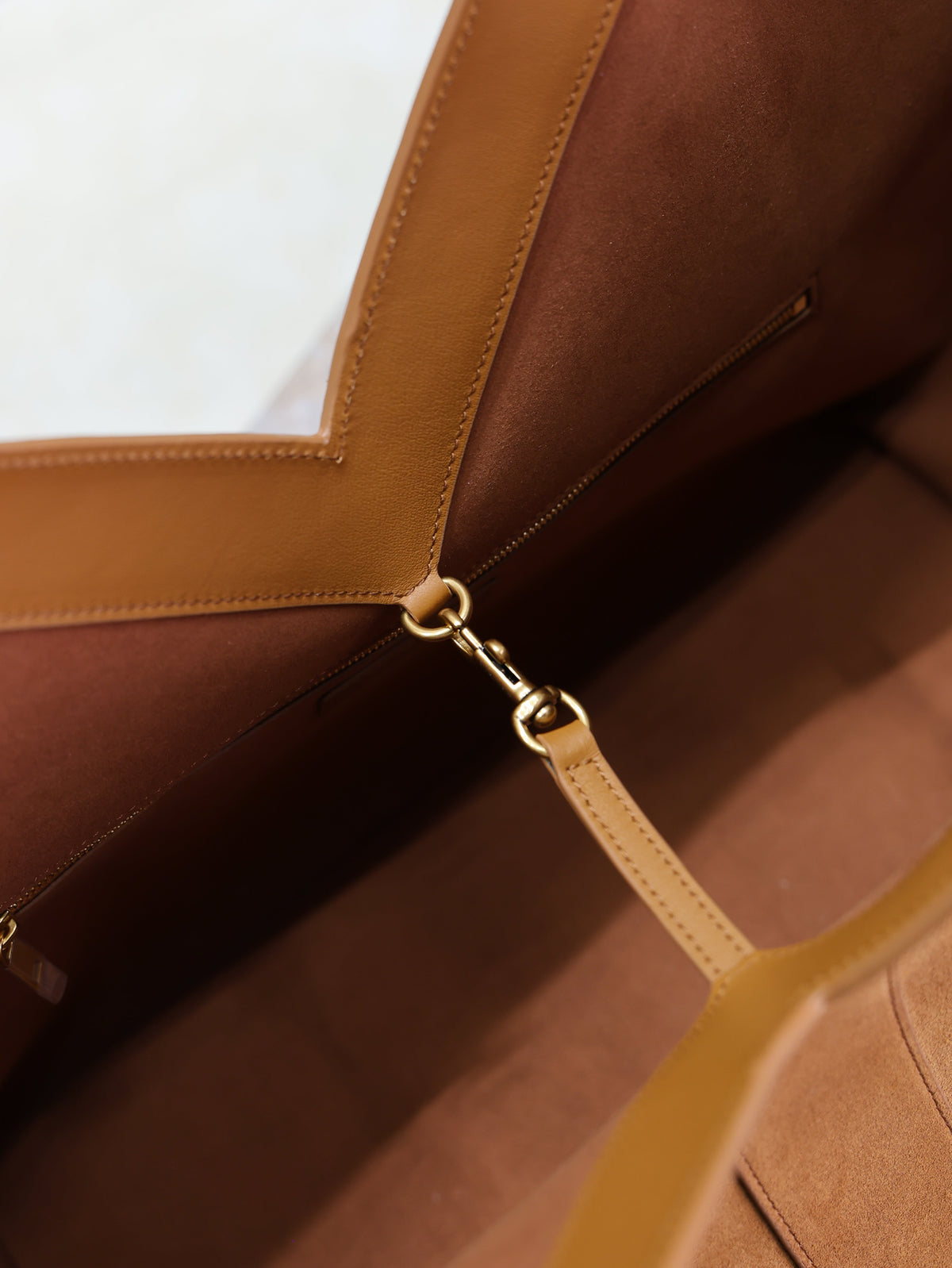 Y Tote Bag Brown Suede