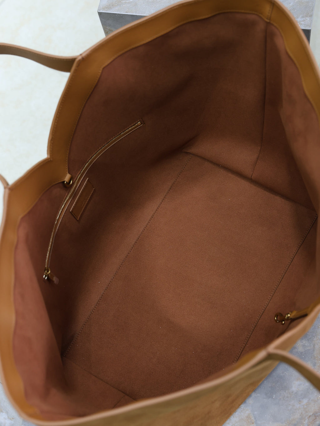 Y Tote Bag Brown Suede