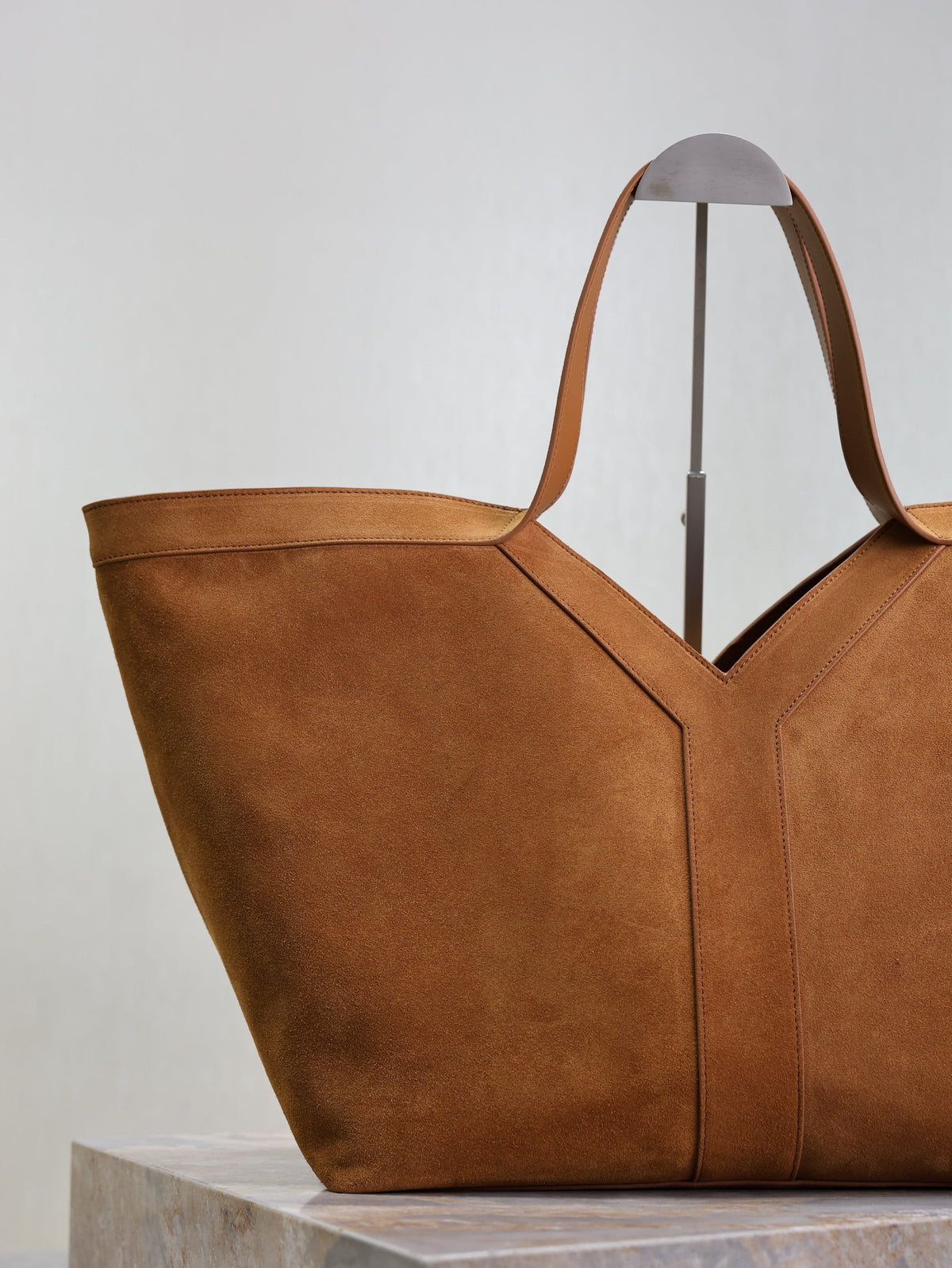Y Tote Bag Brown Suede