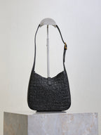 LE 5A7 Mini 15cm Black Raffia Leather GHW