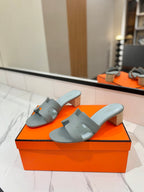 HM Oasis Sandals Blue Gray Cowhide 294847