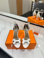 HM Joy Heeled Sandals White Cowhide 294900