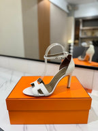 HM Joy Heeled Sandals White Cowhide 294900