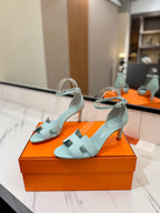 HM Joy 65mm Heeled Sandals Blue Cowhide 294907