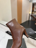 YSL 25 High-heeled Boot Brown Cowhide 520776