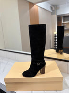 Valentino 2025 Pattie High Boot Black Suede 560740