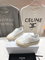 CELINE 25C Trainer Sneaker White Canvas 236763