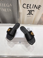 Loewe 25 Pebble Slide Black Calfskin 325329