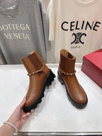 VT ankle boots brown black calfskin 174445