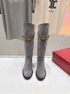VT long boots gray suede 174423