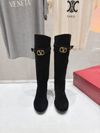 VT long boots black suede 174427