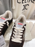 Golden Goose 2025 Shearling Sneaker Brown Silver Suede Wool 491659