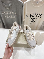 Golden Goose 2025 Wool-Lined Dirty Sneaker Ivory mix Red Cowhide 491638