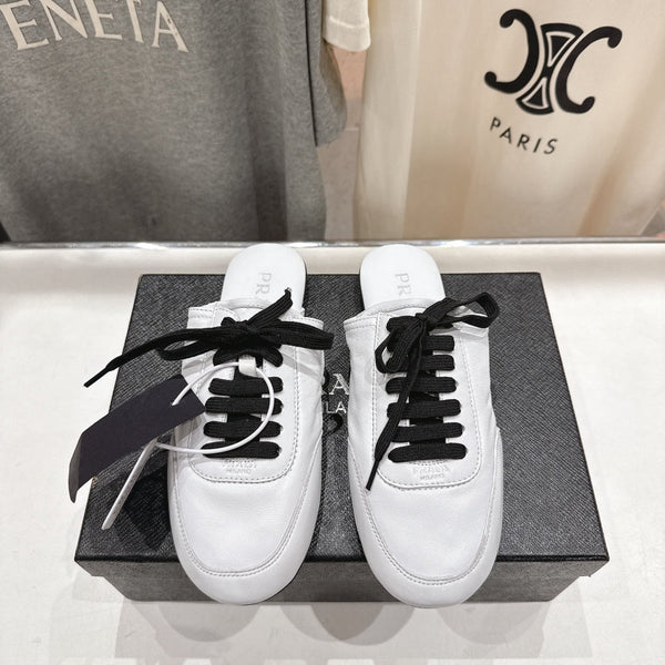 Prada 25s mule white sheepskin 535500