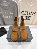 YSL 2025 High-top Loafer Tan Suede 567588