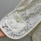 Celine 25 Lace Embroidered Cardigan Jacket White polyester